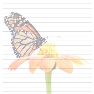 Downloadable Lined Paper Stationary Butterfly Monarch - Etsy