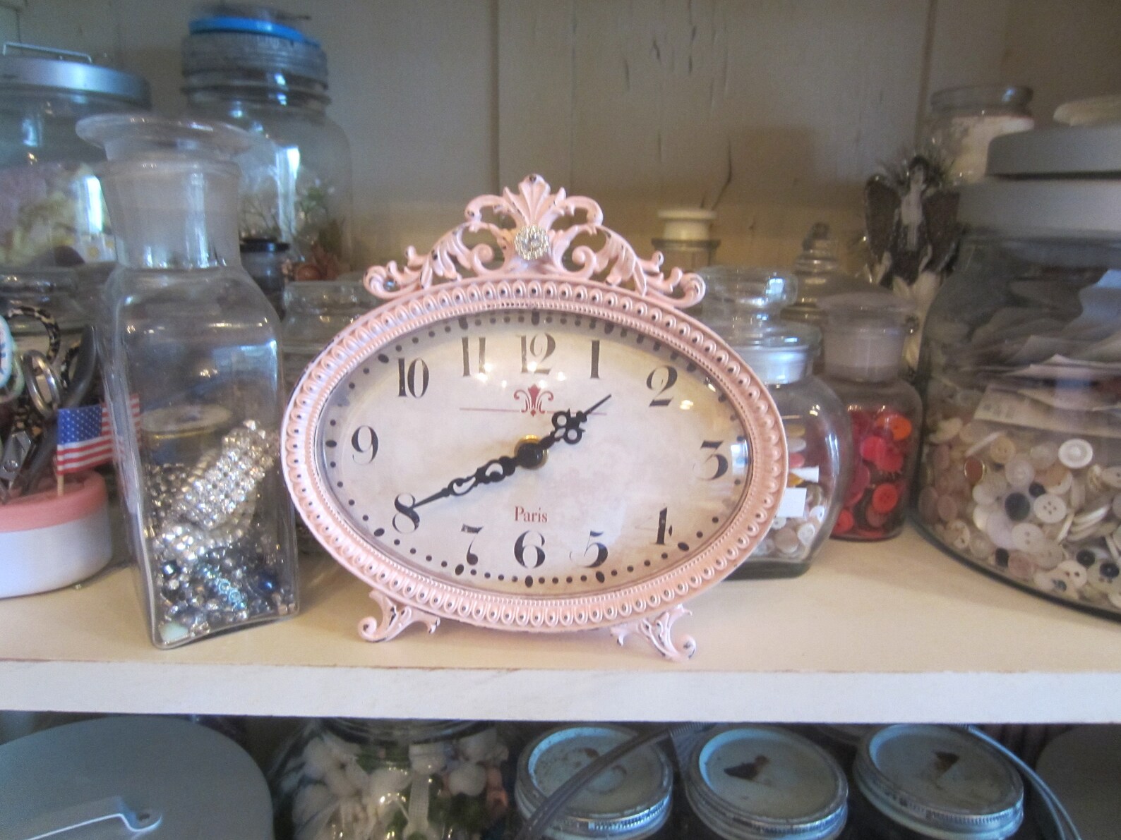 SHABBY CHIC CLOCK Pink Vintage Clock Paris Clock Shabby Etsy