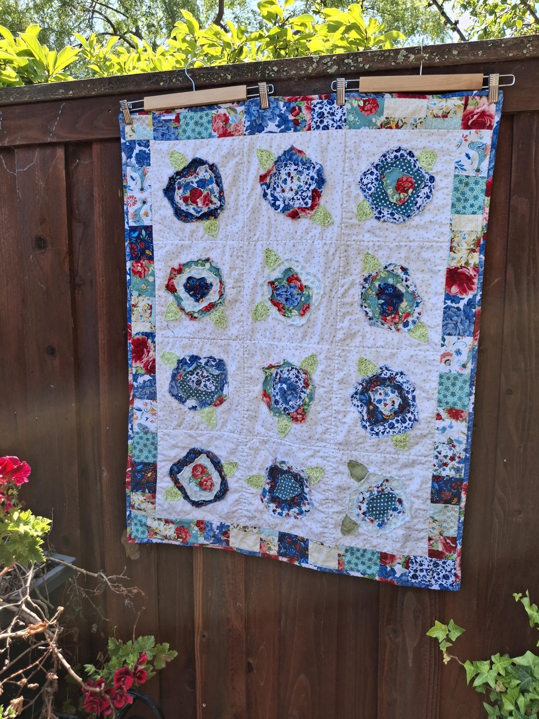 French Roses Rag Quilt FRENCH ROSES BABY Quilt, Handmade Cotton Rag Quilt (33x42 Inches) - Etsy