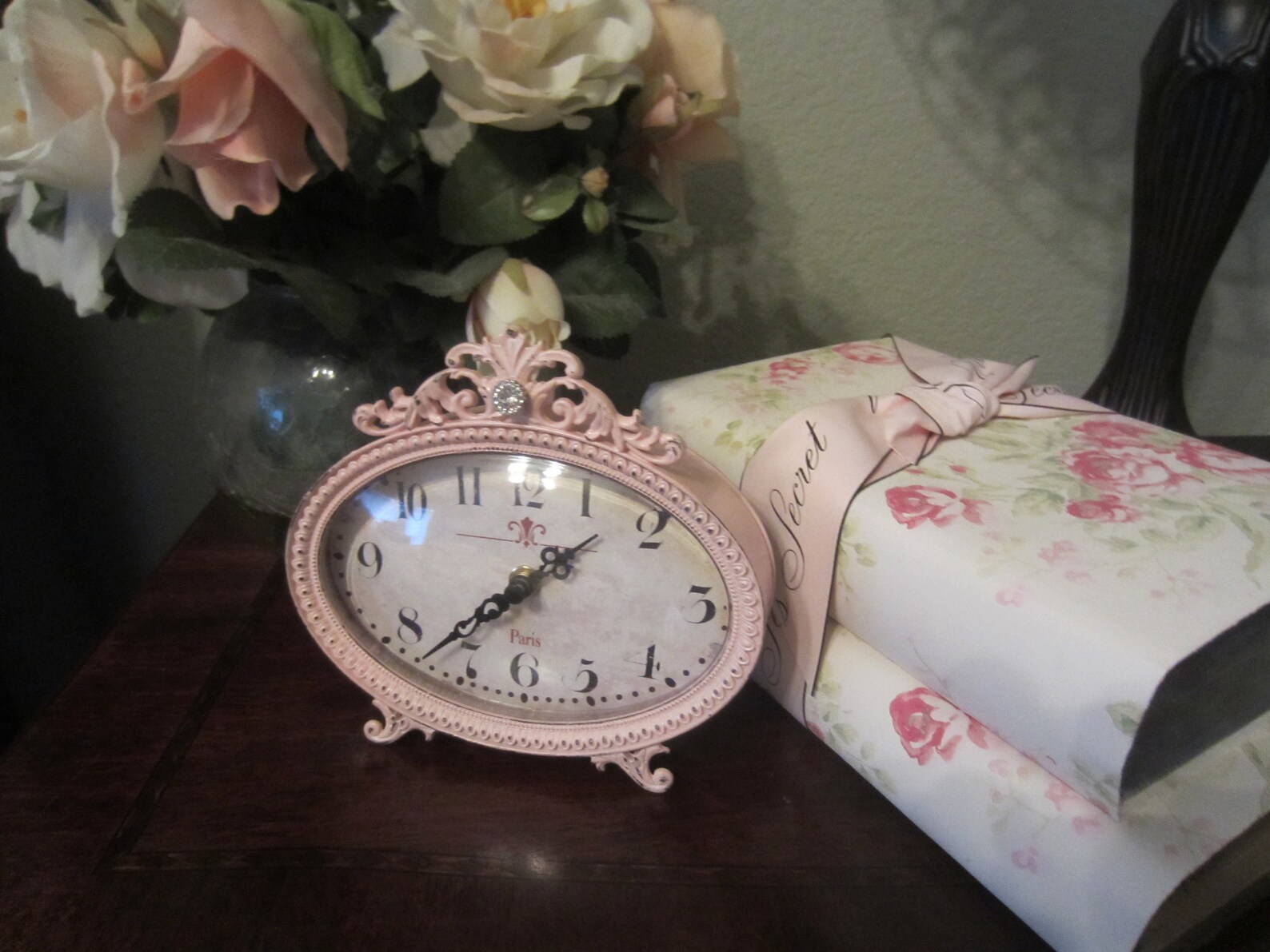SHABBY CHIC CLOCK Pink Vintage Clock Paris Clock Shabby Etsy