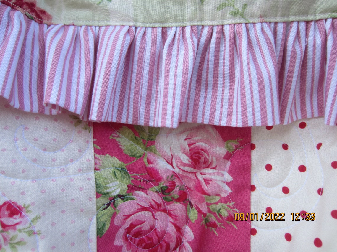 SHABBY BAREFOOT ROSES Ruffled Baby Girl Quilt Shabby Chic Etsy