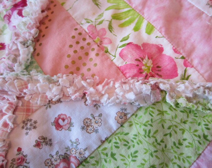PINK PASTEL STRING Quilt Pink Pastel Rag Quilt Handmade Rag - Etsy