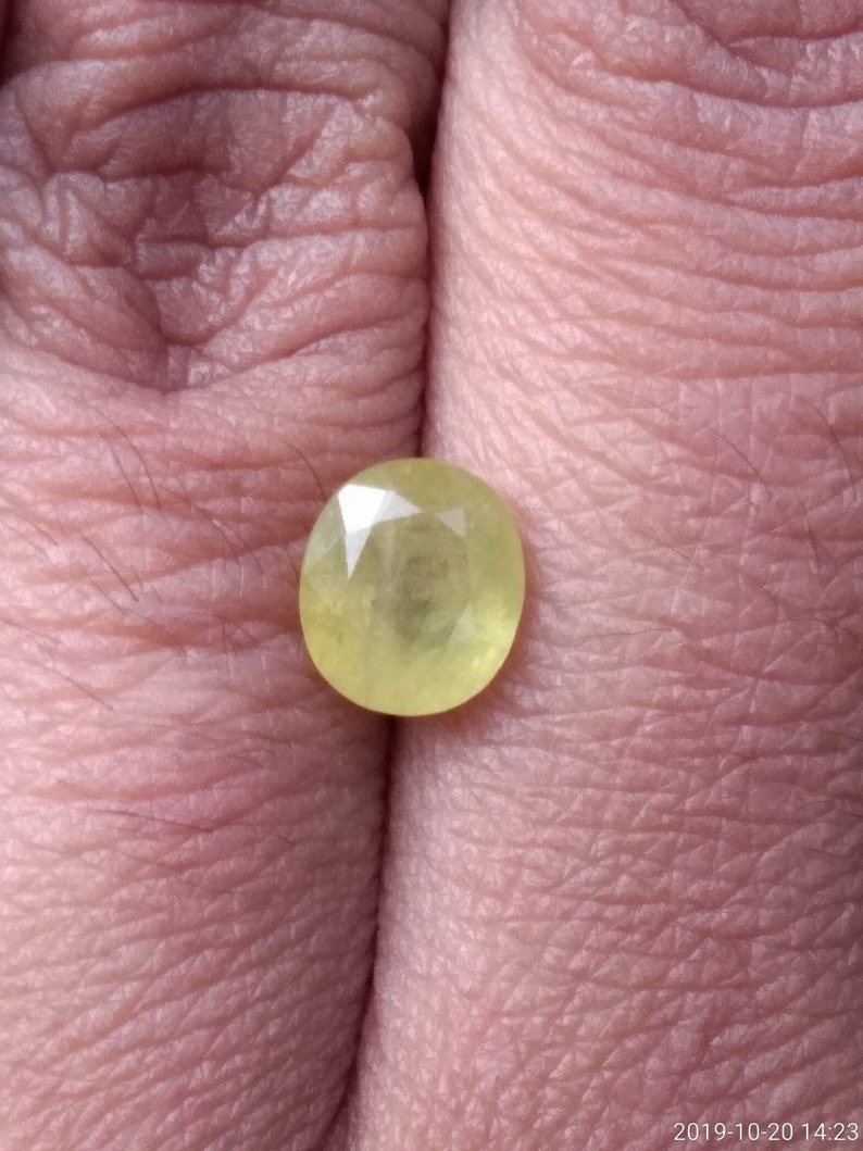 1.38ct Natural Yellow Oval Cut Sapphire Gemstone image 8