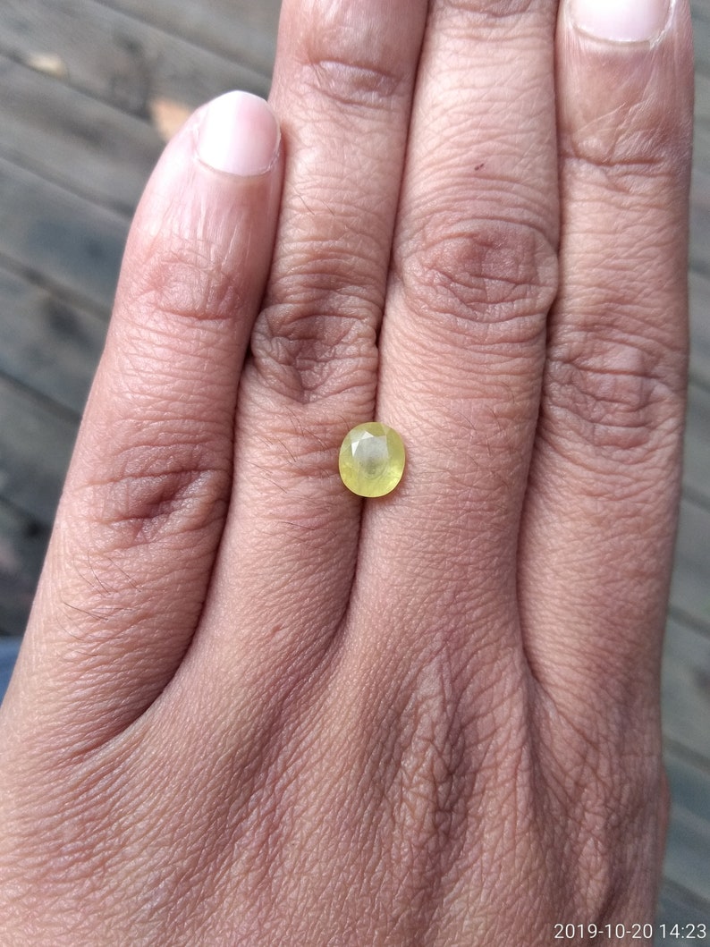 1.38ct Natural Yellow Oval Cut Sapphire Gemstone image 6