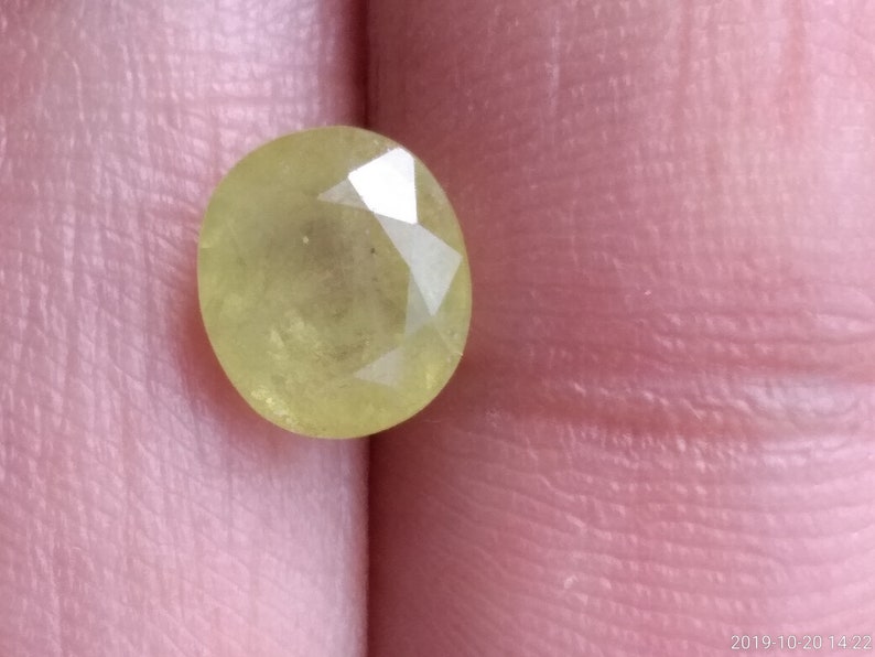 1.38ct Natural Yellow Oval Cut Sapphire Gemstone image 10