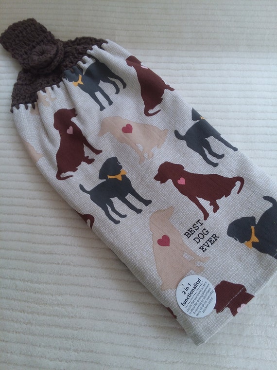 Dog Hanging Kitchen Towel Handmade Dish Towel Gift Towel Etsy