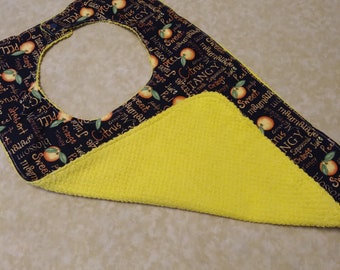 Adult Bib, Citrus/Oranges Reversible, Special Needs, Geriatrics, Clothes Cover with snaps