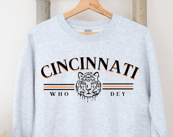Retro Cincinnati Football Sweatshirt, Vintage Style Cincinnati, Joe Burrow Sweatshirt, Gift for Cincinnati fan, Cincy Sweatshirt, Cincy gift