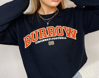 Joe Burrow Sweatshirt, Burrow Crewneck, Joe Burrow Shirt, Retro Cincinnati Football Sweatshirt, Vintage Style Cincinnati, Cincy Sweatshirt