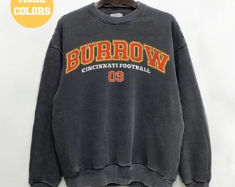 Comfort Colors Joe Burrow Sweatshirt, Burrow Crewneck, Joe Burrow Shirt, Retro Cincinnati Football Sweatshirt, Cincinnati Bengal