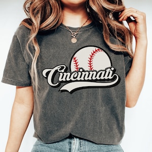 Comfort Colors Cincinnati Baseball Shirt, Reds womens shirt, Reds mens shirt, cincinnati shirt, cincinnati baseball shirt, cincy baseball
