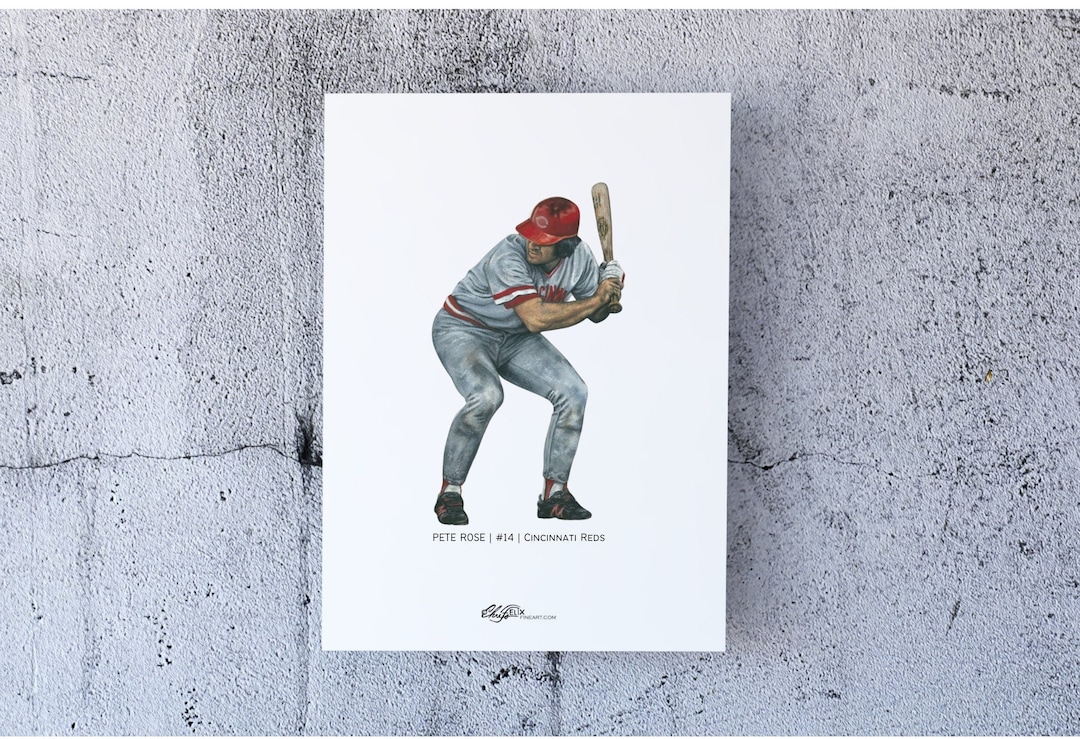 Pete Rose Art, Pete Rose Poster, Pete Rose Wall Art, Cincinnati Art
