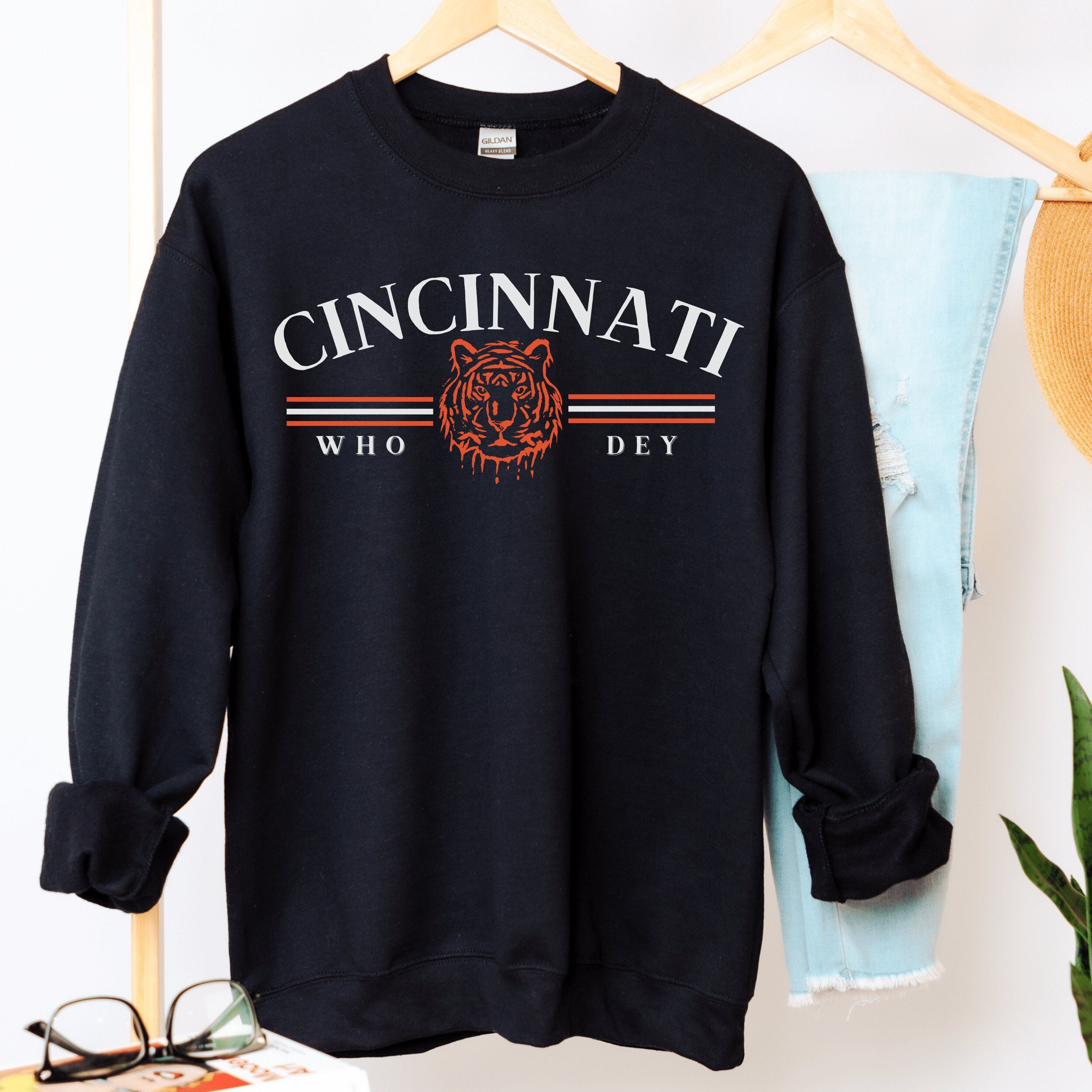 Cincinnati Football Sweatshirt Vintage Style Cincinnati Football Cincinnati Football Crewneck Sweatshirt Cincinnati Sweatshirt Joe Etsy