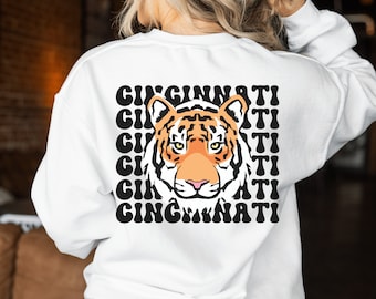 Retro Cincinnati Football Sweatshirt, Vintage Style Cincinnati, Joe Burrow Sweatshirt, Gift for Cincinnati fan, Cincy Sweatshirt, Cincy gift