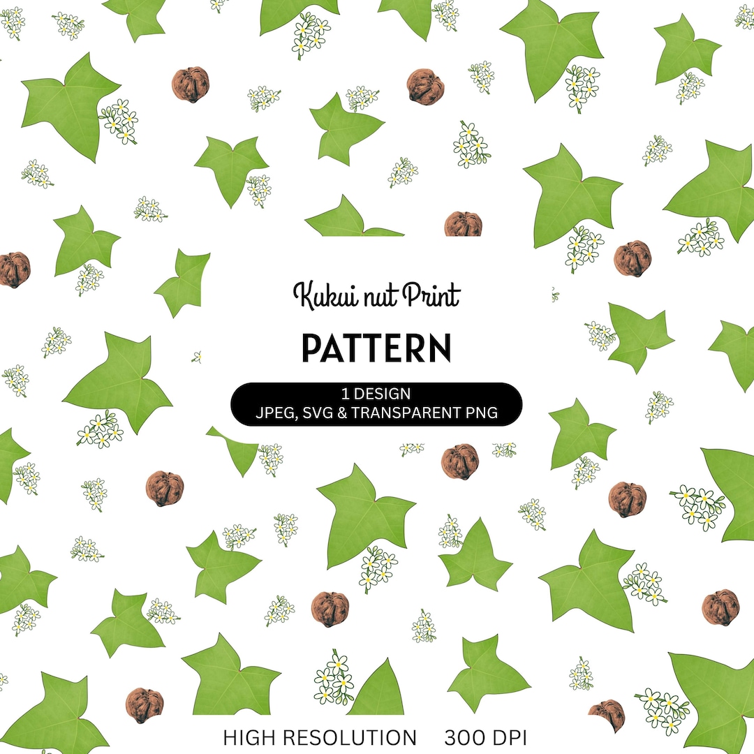 Kukui Nut Leaf Flower Print | Hawaiian Pattern (digital Download) - Etsy