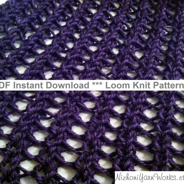 PDF Loom Knit Rectangle Shawl Pattern, Lace Scarf, Oversized Scarf, Knit Wrap, Instant Download