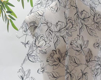 Lovely Flower Embroidered Lace Fabric, Pretty Floral Tulle Fabric for Wedding Dress, Bridal Veils, Birthday Gown, Dance Costumes, Garments