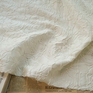 4 Colors, Rose embossed jacquard fabric for evening gown, elegant women&#39;s dress, party dress, blouses, haute couture, bridal gown, costume