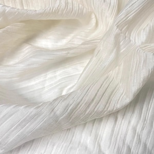 Pretty Pleated Lace Fabric, 11 Colors Ruffled Striped Fabric for Simple Wedding Dress, Blouses, Shirts, Lace Curtains, Home Sewing Fabric
