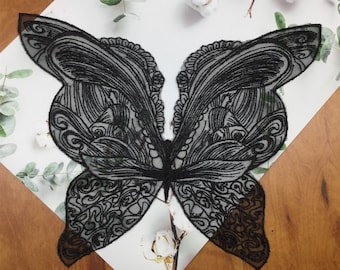 Butterfly Applique, Butterfly Embroidery Lace Applique, Butterfly Applique patch, Large Butterfly Lace Applique