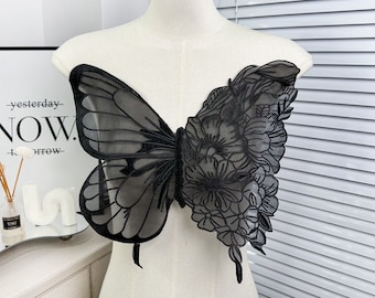 Beautiful Exquisite Butterfly Embroidery Lace Applique, Butterfly Lace Dress Decor, Gown, Costume, Sewing DIY