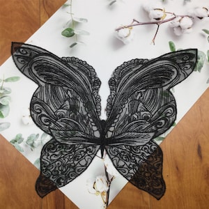 Butterfly Applique, Butterfly Embroidery Lace Applique, Butterfly Applique patch, Large Butterfly Lace Applique