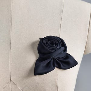 Lovely 3d flower applique, Black rose flower patch, Satin beads floral applique for party gown, dance dress, brooch, haute couture, sewing