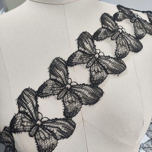Lace Butterfly Applique, Hollowed Butterfly Patch, White Black Lace Trim for Gown, Dress, Headbands, Headpieces, Costumes, Doll Clothes