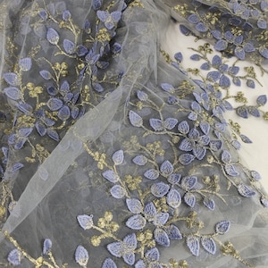 Delicate Flower Embroidery Tulle Fabric, Floral Tulle Lace Fabric, Spring Summer Flower Dress, Party Gown, Evening Dress, Garments Fabric