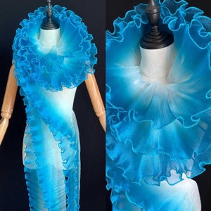 20 Colors chic gradient color ruffled trim, Large pleated organza trim for dance costume, gown, collar, designer sewing trim, ruffle skirts