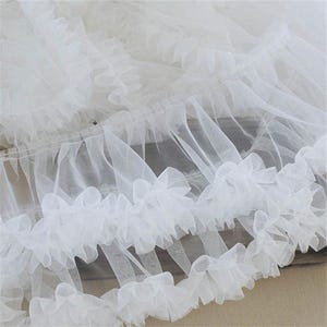 Cute Ruffle Tulle Trim, Ruffled Trim for Tutu Dress, Skirts, Doll Clothes, Cuffs, Curtains, Pillowcase, Tablecloth, Crafts  Garments Sewing