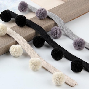 12 Yards Cute Pompom Trim for Curtains, Clothes, Dress, Tablecloth, Bags, Costumes, Blanket, Pillowcase, Crafts, Party, Christmas Decoration