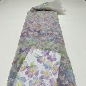 6色 3Dフラワーメッシュ生地、花柄刺繍ビーズ生地、ウェディングドレス、イブニングドレス、パーティーガウン、人形、ダンス衣装縫製用