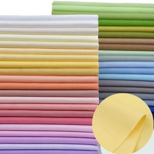 48 Colors, Solid Color Cotton Fabric, Simple Cozy Twill Cotton Lace for Blouse, Doll Dress, Skirts, Costumes, Tablecloth, Crafts Sewing