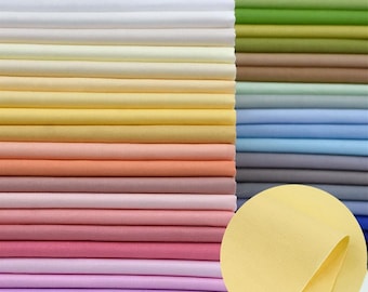48 Colors, Solid Color Cotton Fabric, Simple Cozy Twill Cotton Lace for Blouse, Doll Dress, Skirts, Costumes, Tablecloth, Crafts Sewing
