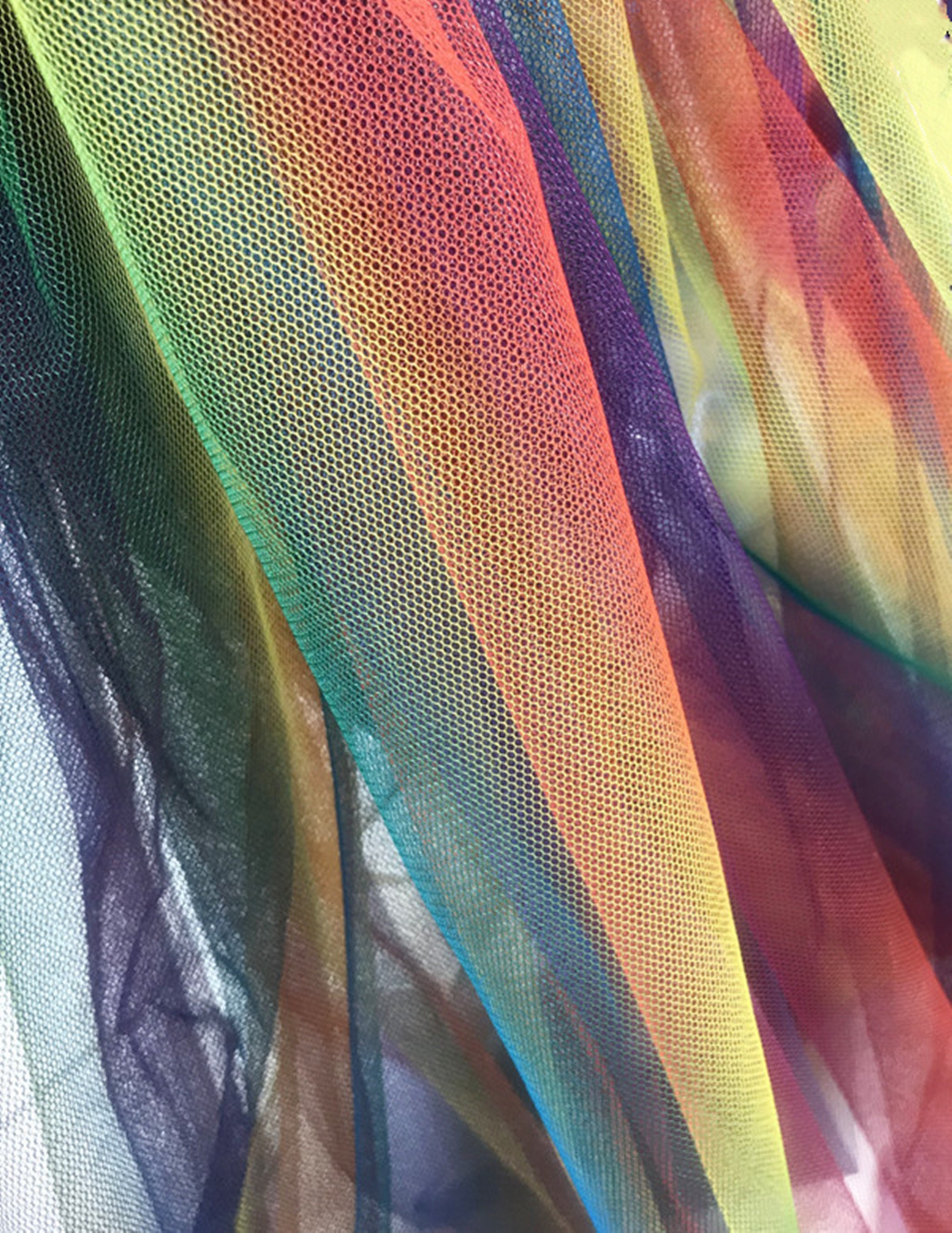 Rainbow Tulle Lace Fabric Dreamy Rainbow Beaded Tulle Fabric | Etsy