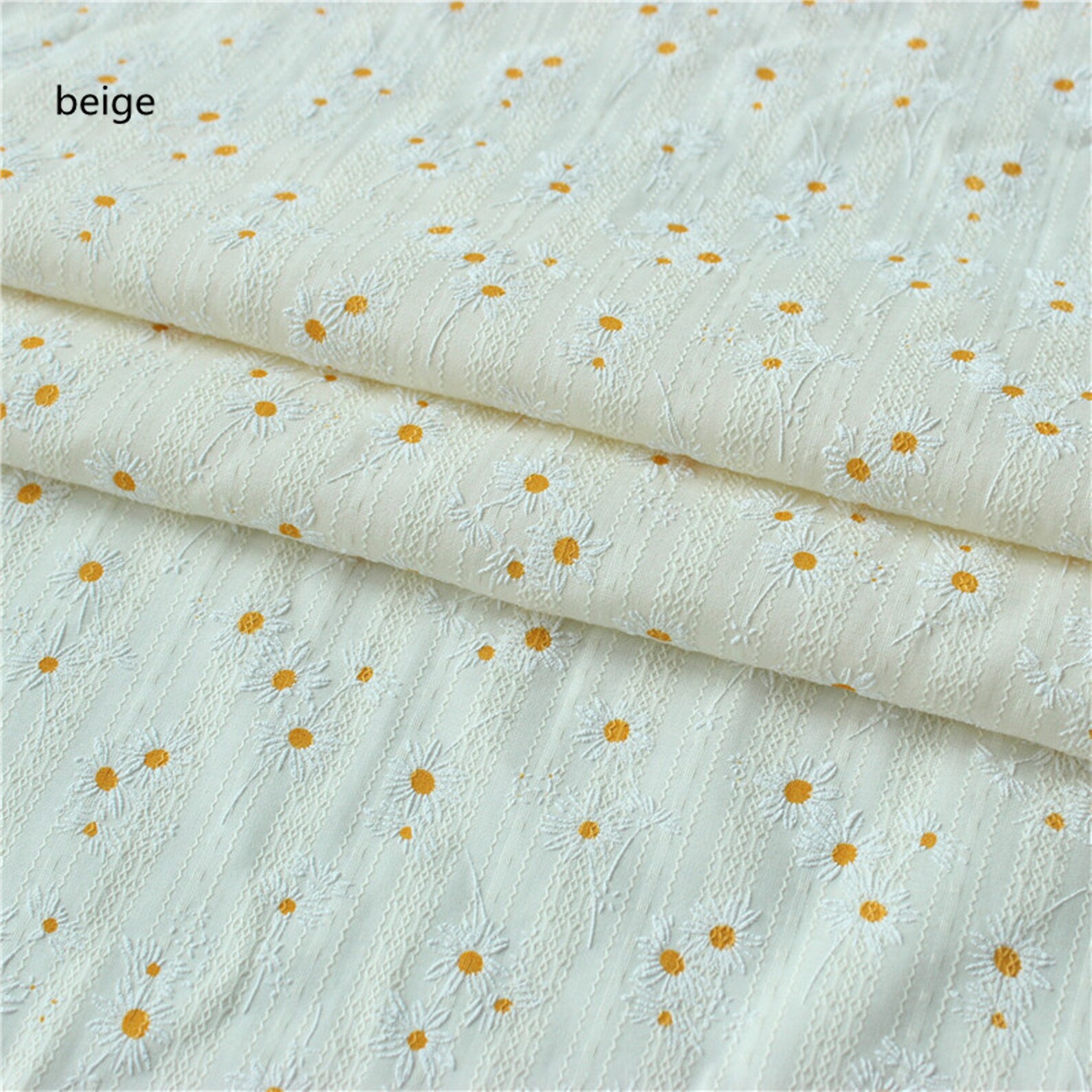 Daisy Fabric Daisy Floral Print Cotton Fabric Printed Daisy Etsy