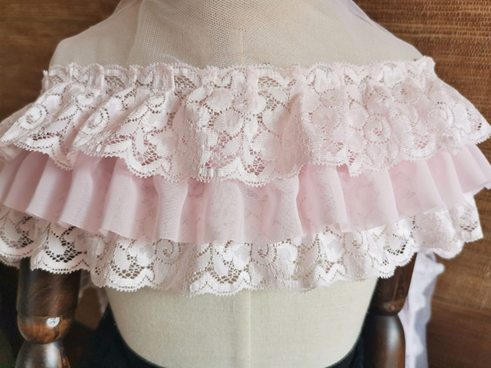 Lavender Ruffled Lace Trim 3 Layer Pleated Tulle Lace Trim Etsy