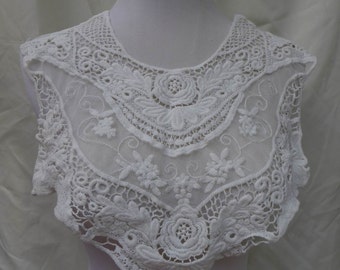 vintage style lace collar off white embroidery lace collar applique one piece