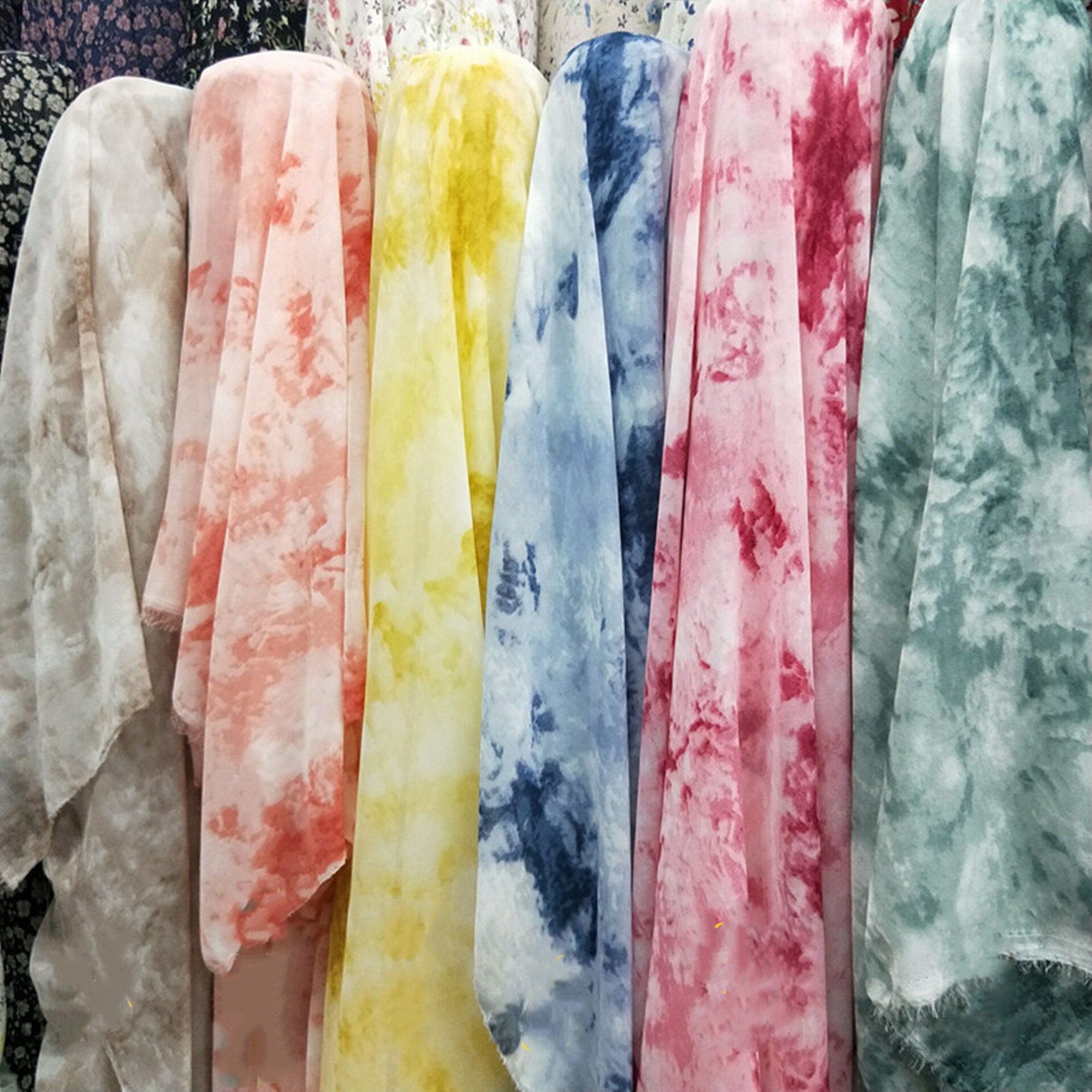 Tie Dyed Chiffon Fabric with Gradient Color Beautiful Ombre Etsy
