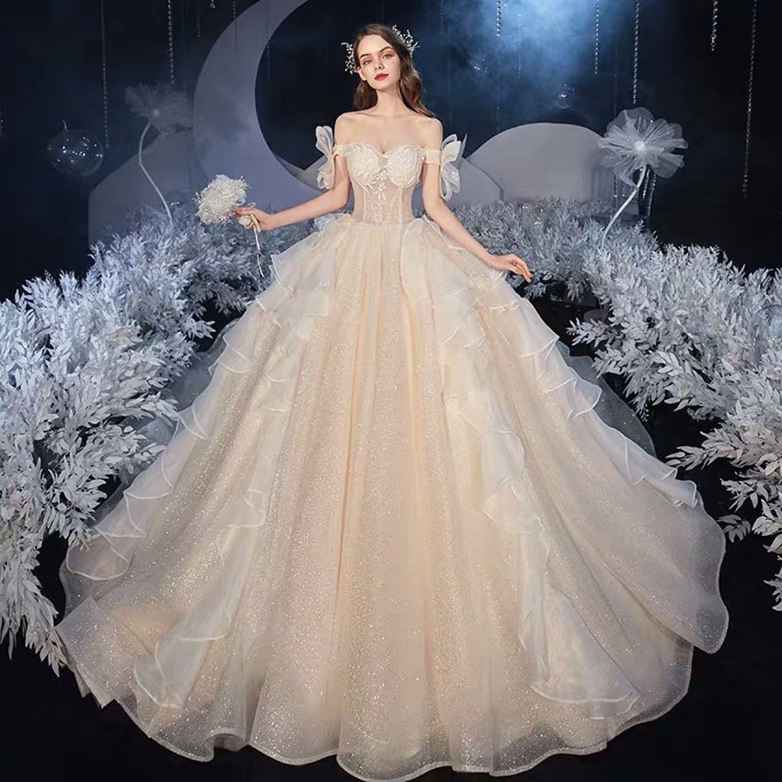 glitter fabric for gown