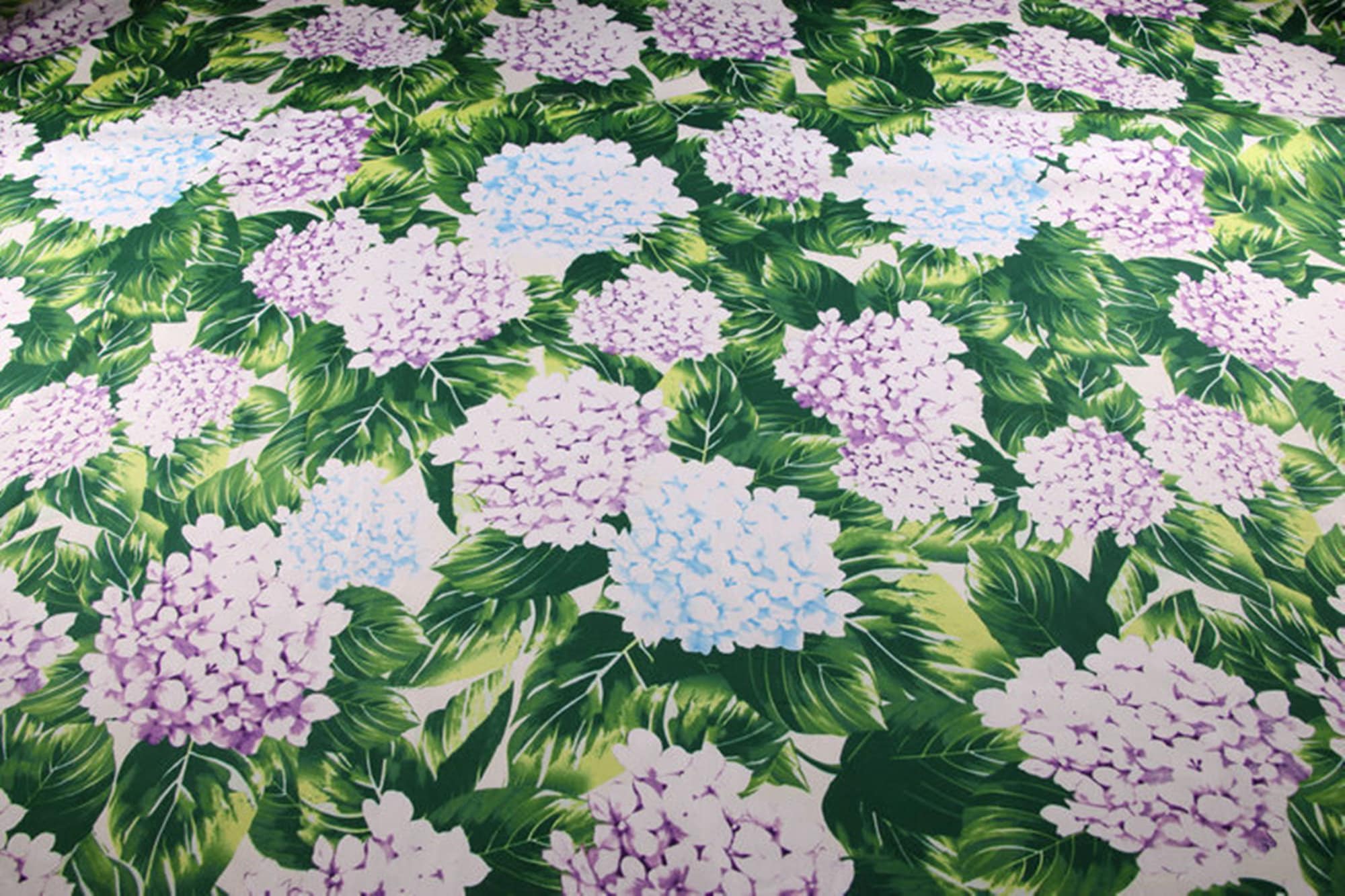 Hydrangea Fabric Print Hydrangea Flowers Cotton Fabric Etsy