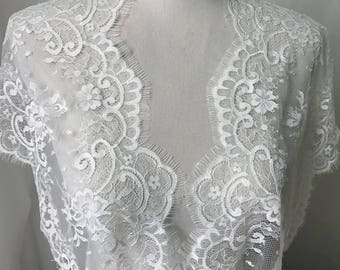 SALE Ivory Eyelash Lace, Scalloped Chantilly Lace, Ivory Lace Wider For Spitze Schwarz, Mantilla, Shawls, Lingerie