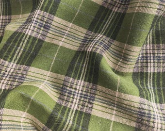 Tela de cuadros verdes de estilo vintage, suave mezcla de poliéster y algodón, ideal para blusas, camisas, faldas, vestidos, manteles, fundas de sofá y decoración del hogar.