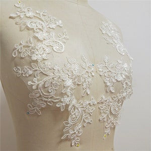 Alencon Lace Applique in off White Floral Corded Lace - Etsy