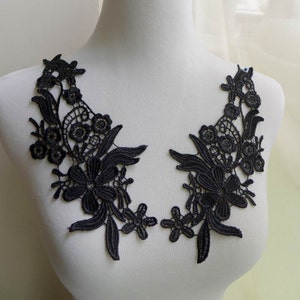 Black Applique, Venice Lace Applique, Embroidered Lace Applique for Sewing  Craft, Costume Design, Home Decor 2 Colors 