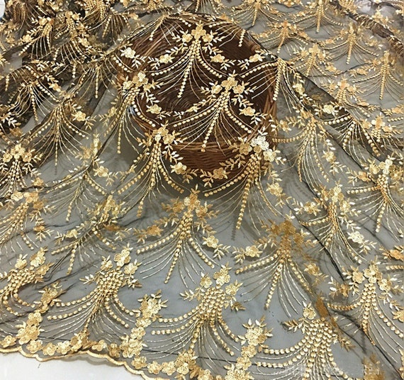 Exquisite Gold Lace Fabric, Golden Embroidery Mesh Lace Fabric, Soft Tulle  Lace Fabric for Formal Dress, Prom Gown, Bridal Wedding Robe -  Israel