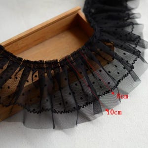 Acabamento de babados em tule com bolinhas, acabamento de renda com babados, acabamento de renda com babados de 2 camadas, renda plissada, acabamento de renda com bolinhas 2 jardas