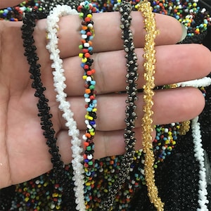 1 Yard schmale Perlen Spitze Zierleiste für Hochzeits Kleid Gürtel Brial Schärpe Schmuck Design Schleier Kante 0,6cm Breite