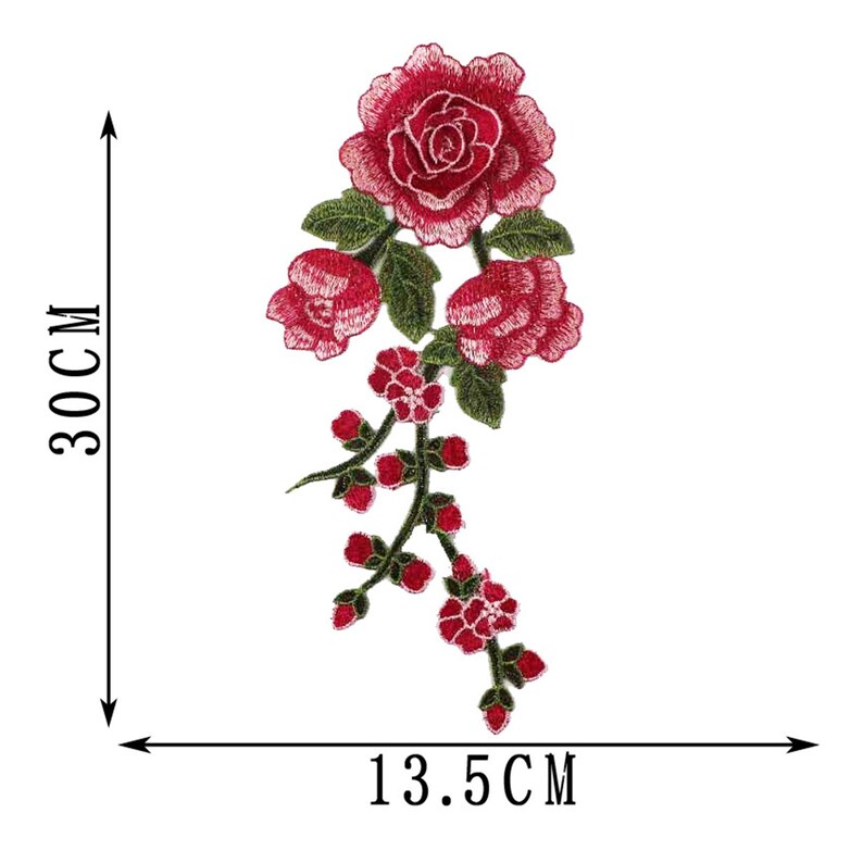 Elegant Rose Floral Lace Applique Rose Flowers Embroidery Etsy
